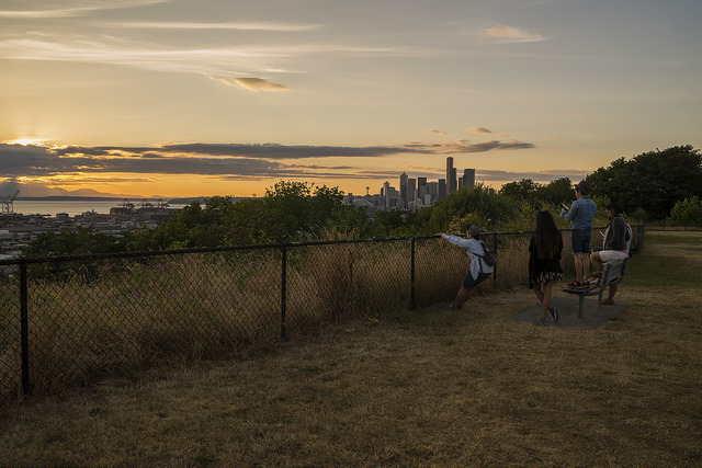 Twelfth Avenue South Viewpoint people viewing sunset