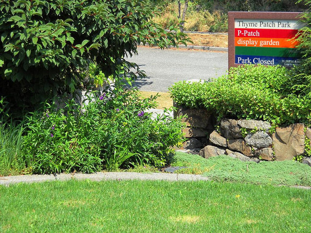 Thyme Patch Park sign