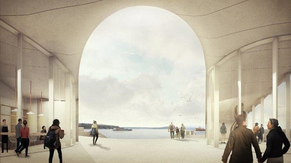 Proposed archway and walkway architect's drawing