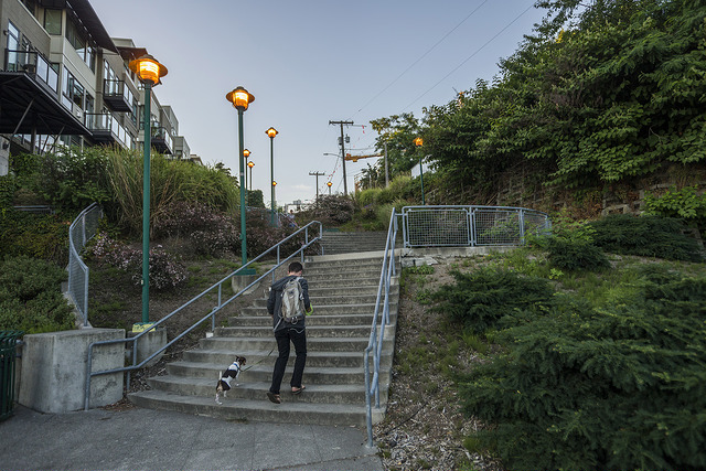 Wallingford Steps lamps and stairway