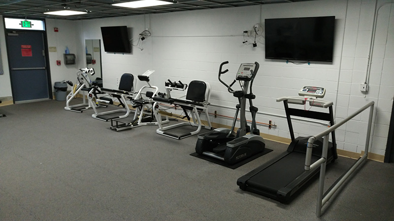 Complimentary exercise equipment on deck for swimmers