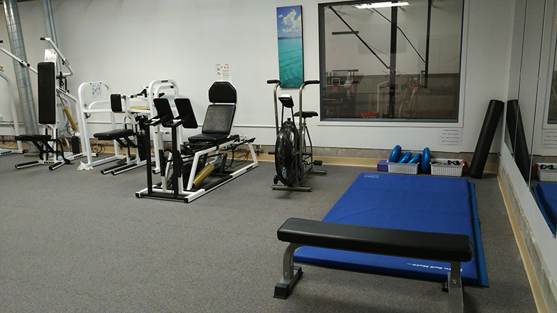 Detail of exercise mat and stationary bikes, part of the available complimentary exercise equipment 