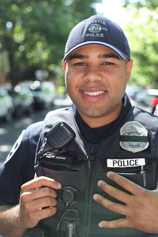 Seattle Police Officer outside