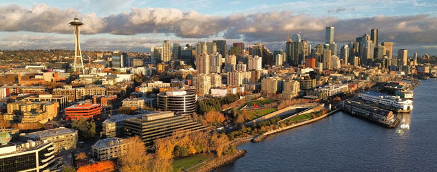 An aerial view of the City of Seattle
