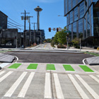 First protected intersection on Dexter Ave N 