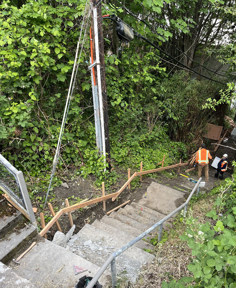 Crew members working on Bonair Dr. SW
