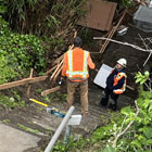 Crew members working on Bonair Dr. SW