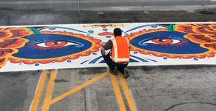 Example of a highly colorful community crosswalk