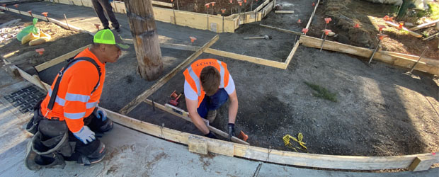 SDOT crew installing ADA ramps