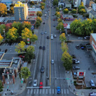 Aerial view of 15th Avenue in Ballard