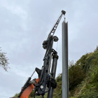 Installing the piles for the retaining wall along Perkins Lane 