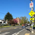 Crosswalks, push buttons, flashing lights, and median islands help people cross the street safely and easily. These are the types of upgrades we’re making on Safe Streets for All projects.    