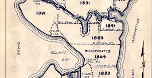Vintage map of incorporated seattle over time