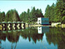 Lower Watershed: At Landsburg, 1/3 of the annual flow of the Cedar River is diverted into pipes for drinking water. Over 100 million gallons of water a day are screened, chlorinated and fluoridated, then delivered to customers throughout the greater Seattle area.
