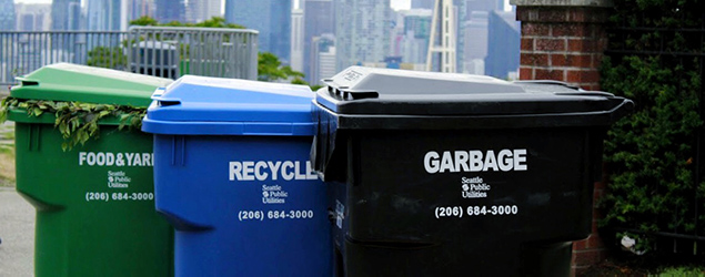 Photo of waste containers on Seattle street