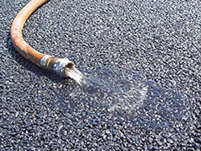 Porous cement can be used for sidewalks or driveways and allows water to drain to the underlying soil below.