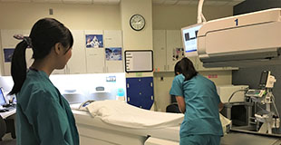 Youth interning at a hospital