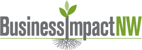 Text business impact NW with graphic of growing tree