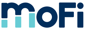 Text that says MoFi in dark and light blue