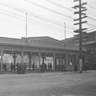 Black and white photo of the pergola in the 1920s