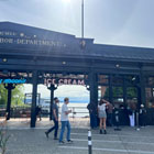 The pergola has been repainted and readying for concessions to open