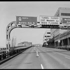 Original location of the Alaskan Way Viaduct historic sign bridge looking north.