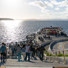 People enjoying the view of Elliott Bay