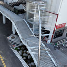 Aerial view looking down at the new Union Street Pedestrian Bridge
