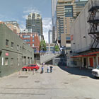View from Alaskan Way at Union Street, looking east