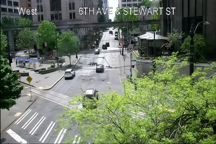 USA Seattle Car parking in front of Bank of America ATM webcam